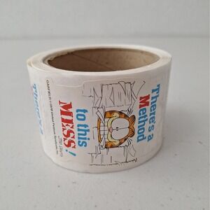 Vintage 1978 Garfield "There's a Method to this MESS!" Sticker Roll